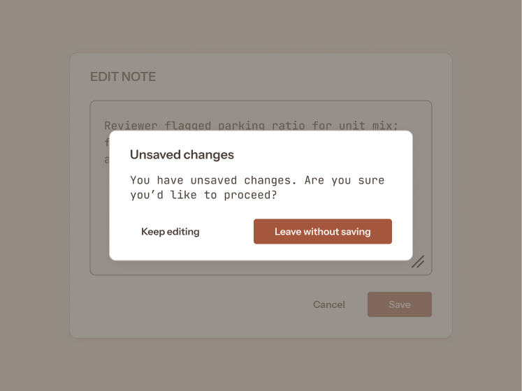 Unsaved changes